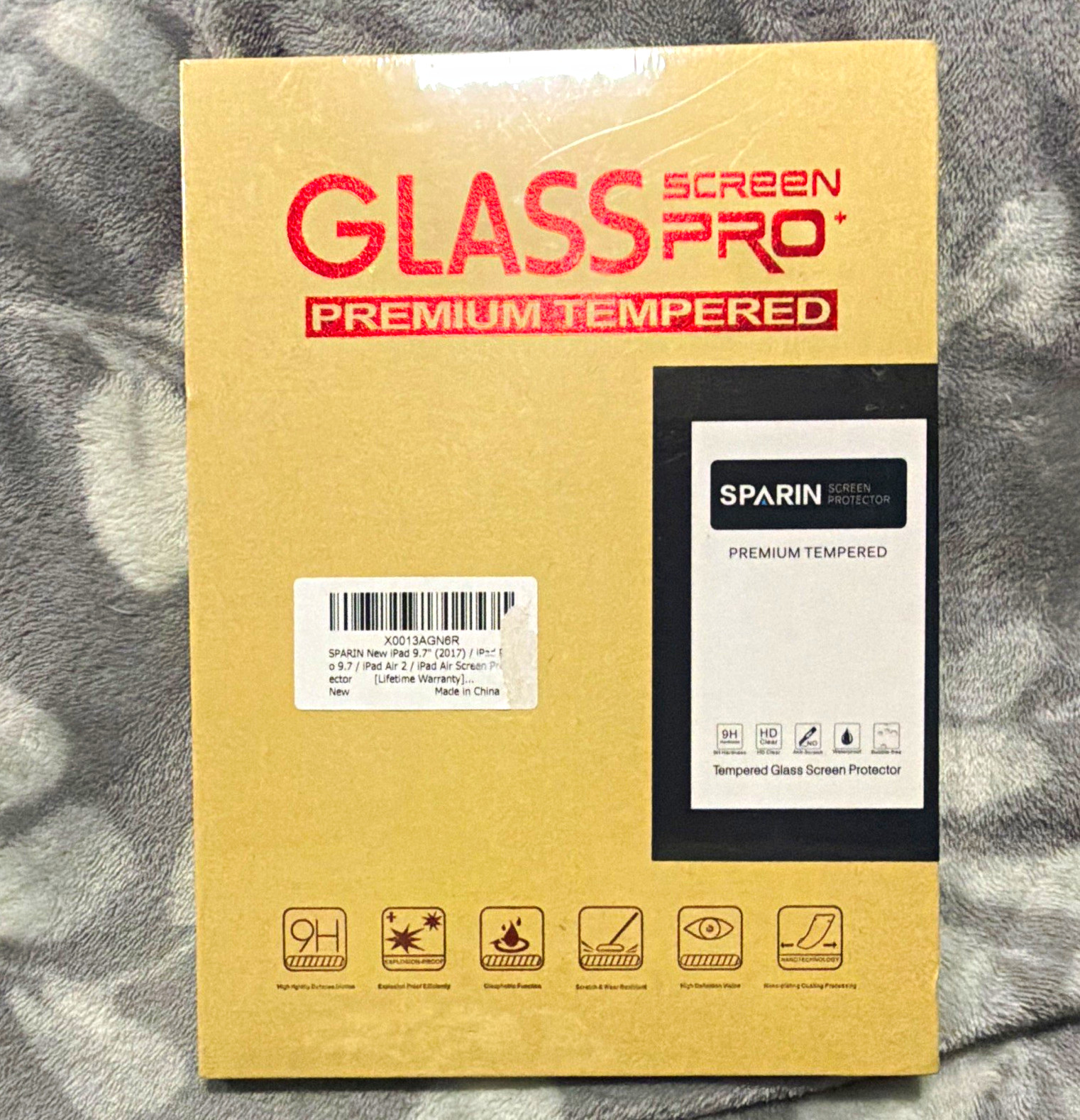 SPARIN Tempered Glass Anti-Scratch Screen Protector Clear for iPad Air/Air2