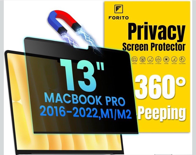 F FORITO Magnetic Privacy Screen Compatible with MacBook Pro 13 inch (2016 -2022