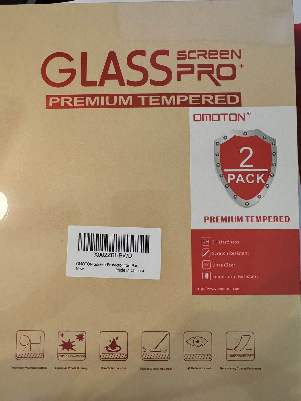 OMOTON 8541531981 Screen Protector for Apple iPad Pro (2nd Generation) - 2 Pack