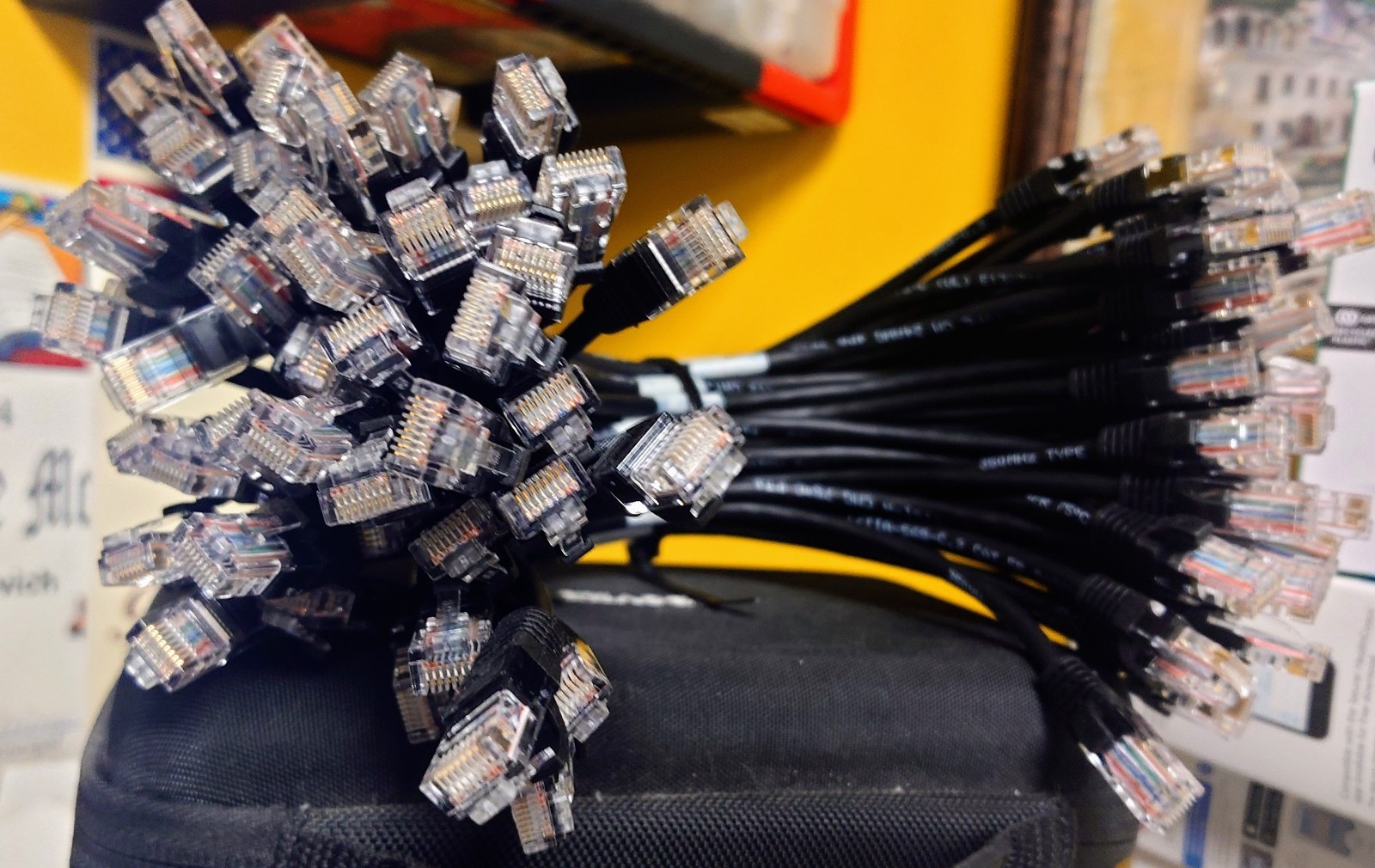 Lot of 45 - 1ft CAT5e Ethernet Network LAN Router Patch Cable Black ( Bulk )
