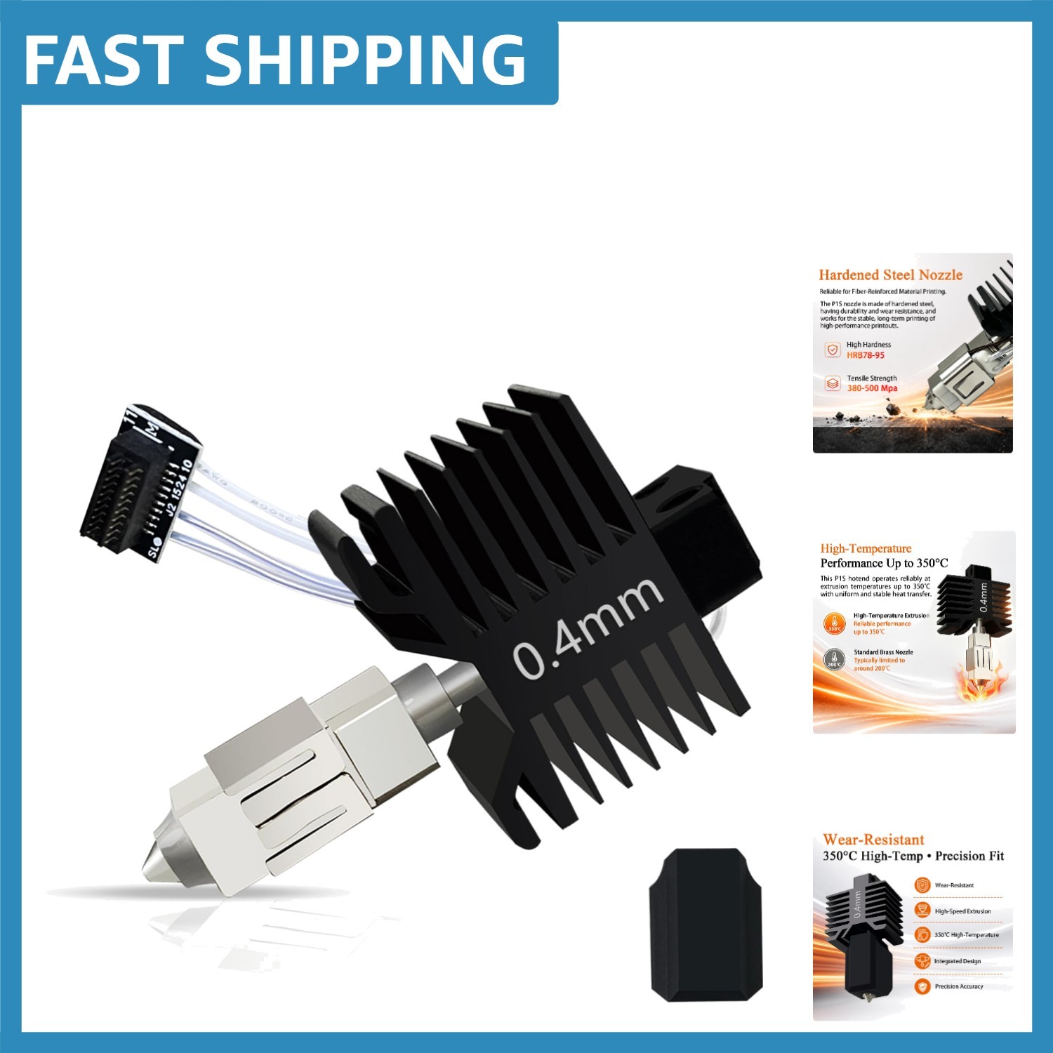 All-Metal 0.4MM Hotend Kit for P1S/P1P - Leak-Free & High-Temperature Resistant