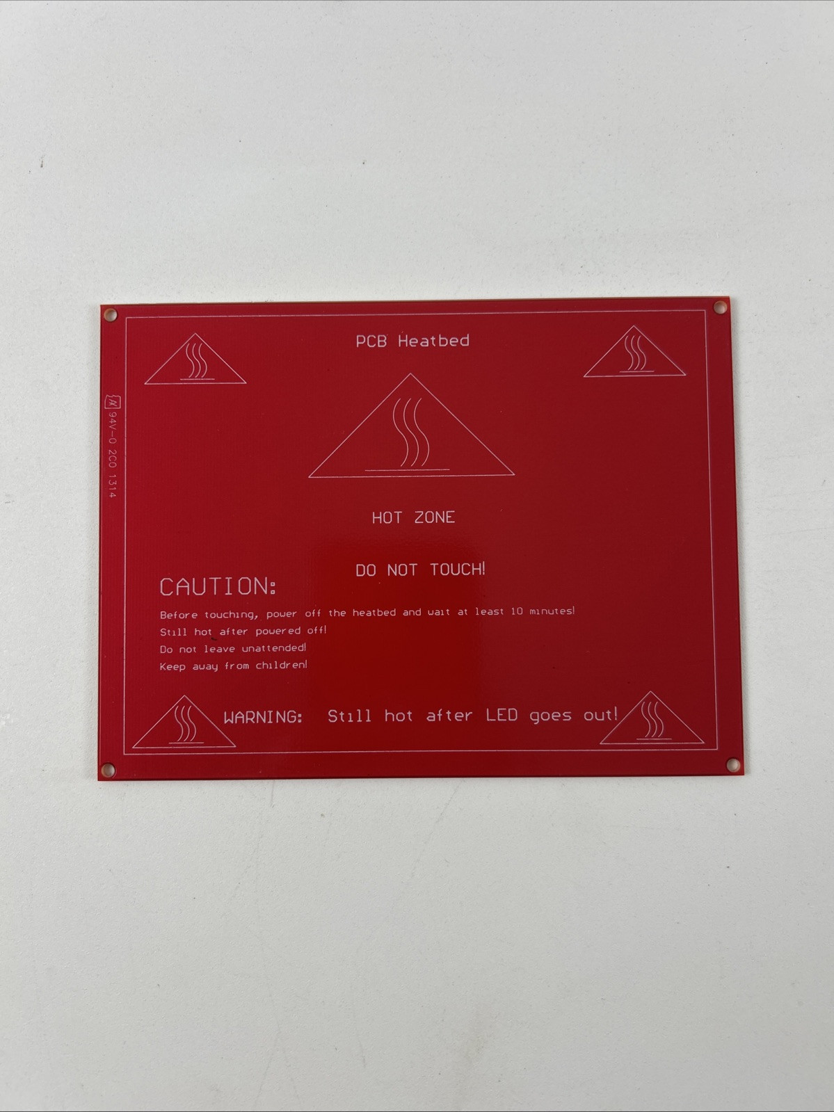 RepRap PCB Heatbed 4.5” X 6.0”- 12 Volt for 3D Printer - Made in USA