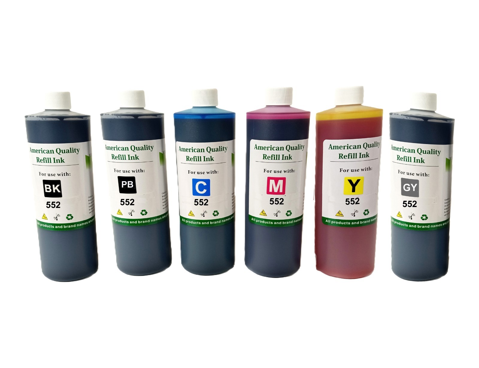 A set 1000ml x6 BK/PB/C/M/Y/ GY Refill ink bottle  T552 552  for ET-8500 ET-8550