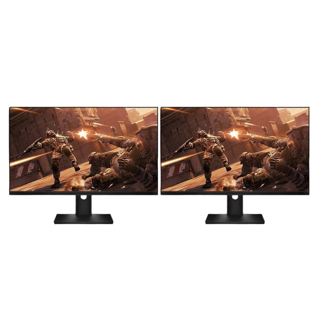 HP Matching DUAL PAIR TWO 23" LCD LED FULL HD Monitors Gaming GARADE A cable 2