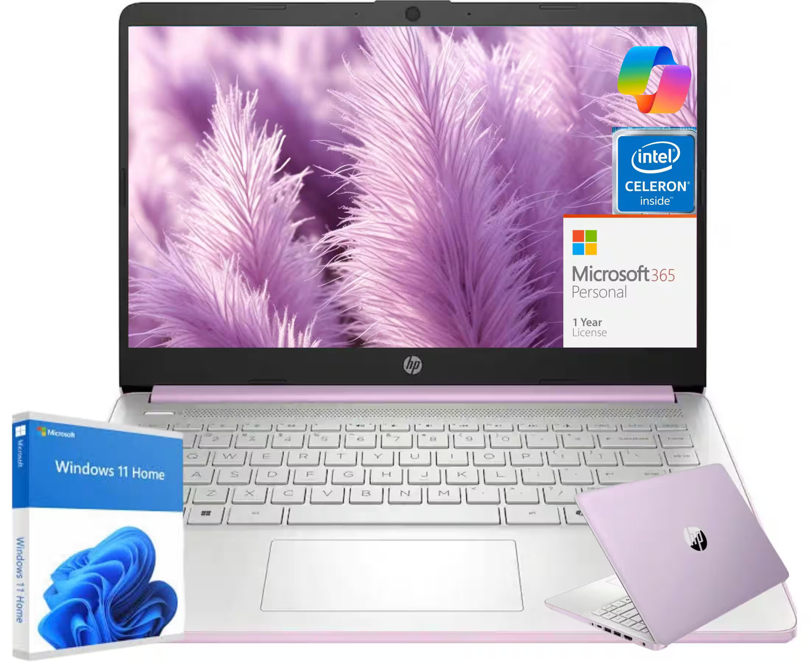 HP - Upgraded - 14'' -Intel N150 Processor-16GB Memory-128GB UFS- Home