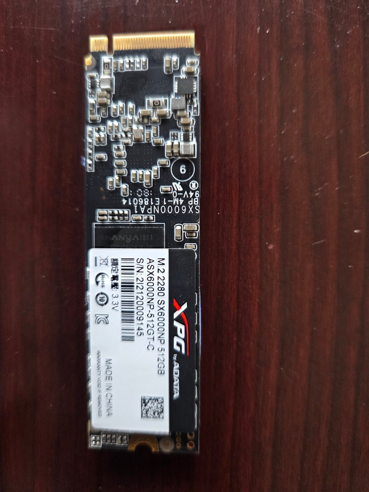 ADATA XPG SX6000NP 512 GB M.2 2280 ASX6000NP-512GT-C