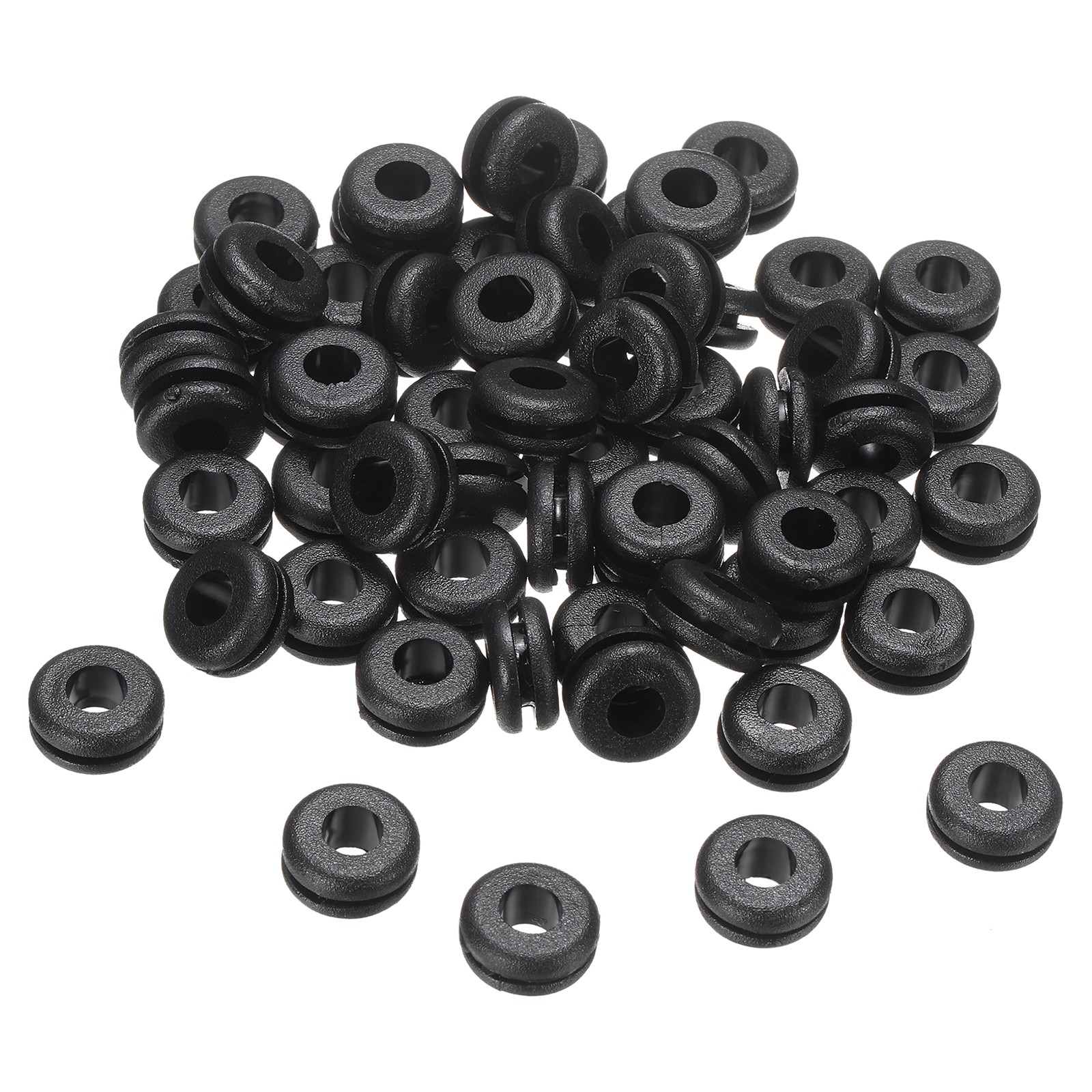 60Pcs 6x10mm Rubber Grommets Firewall Grommet Automotive for Wiring Black