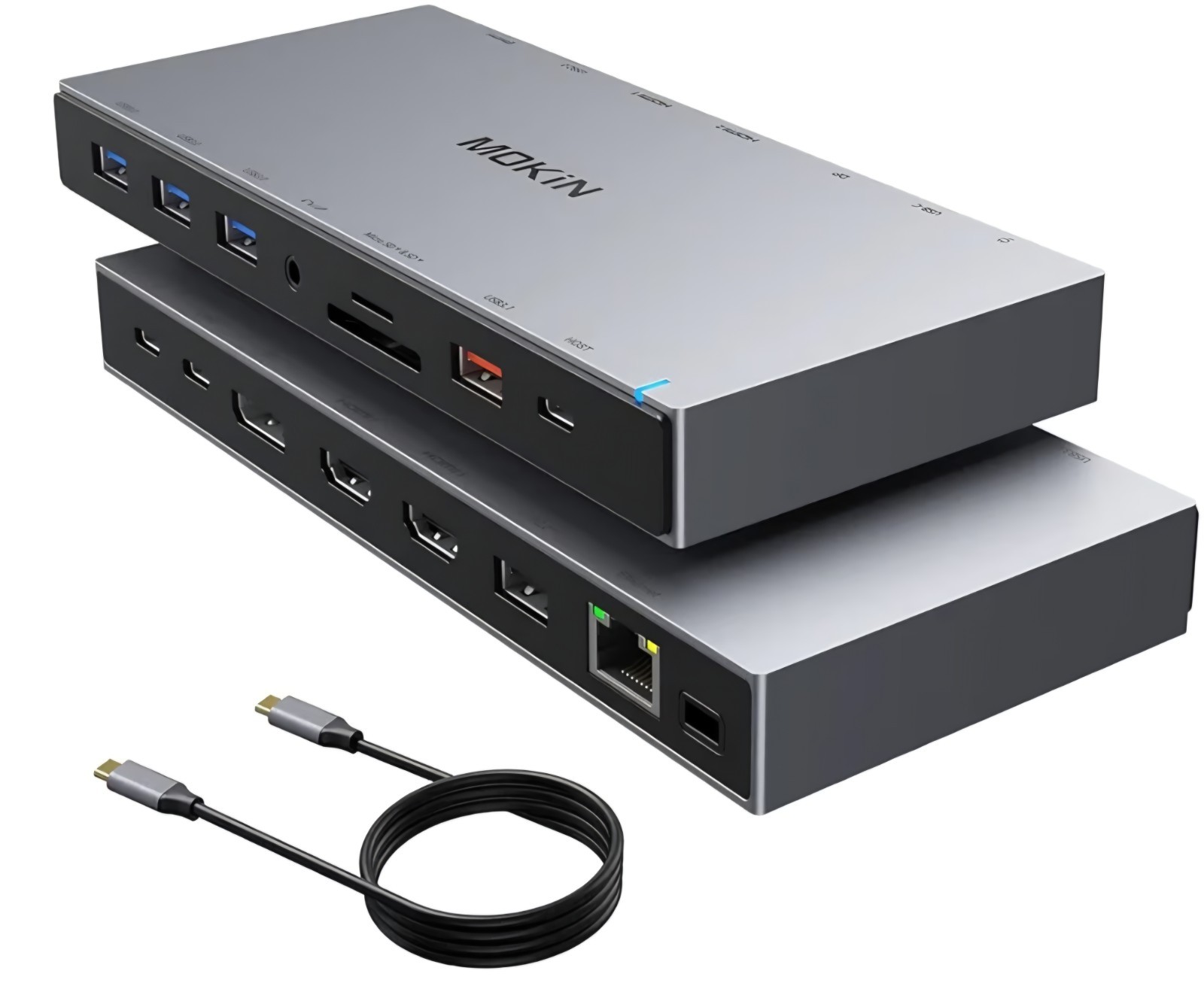 USB C Docking Station 4K HDMI,USB3.1,DP,Ethernet,SD&TF,Audio,100W PD Adapter