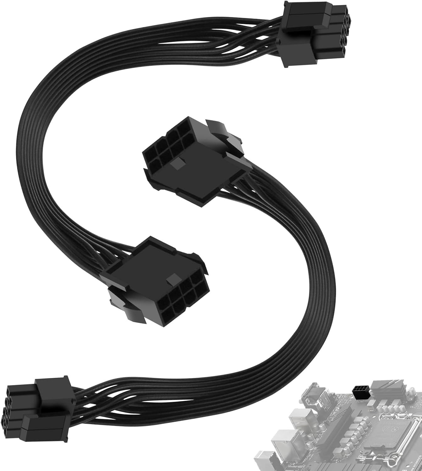 2 Pack CPU 8 Pin ATX Power Extension Cable, EPS 8 PIN Male (4+4) to 8 PIN Fem...