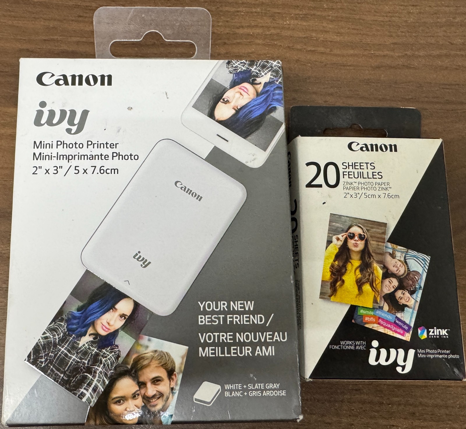 Canon PV-123 IVY Mini Photo Printer  w/ 10 Sheets & 20 Sheets - 30 Total Sheets