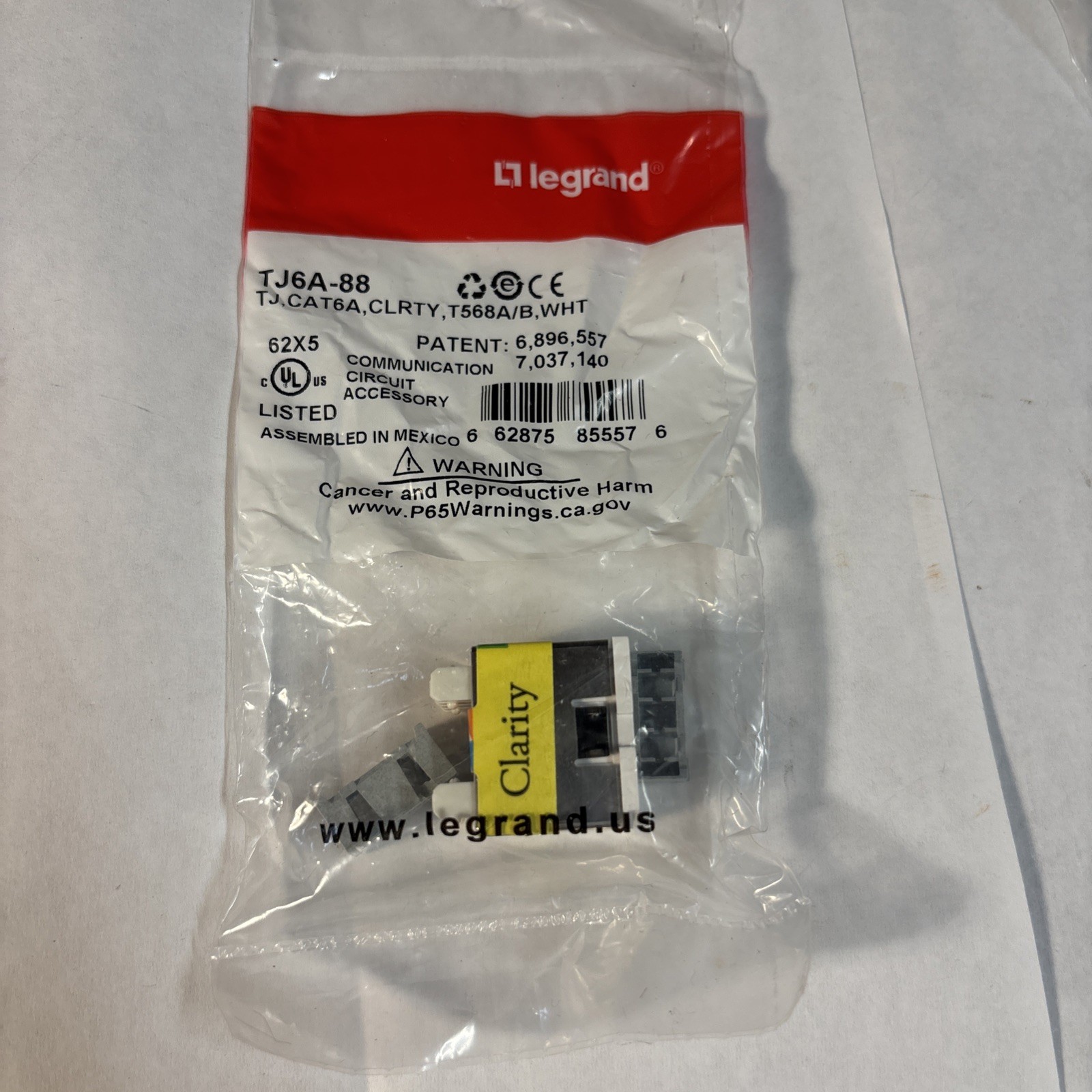 Legrand Ortronics OR-TJ6A-88 TracJack Cat6A Jack White New TJ6A