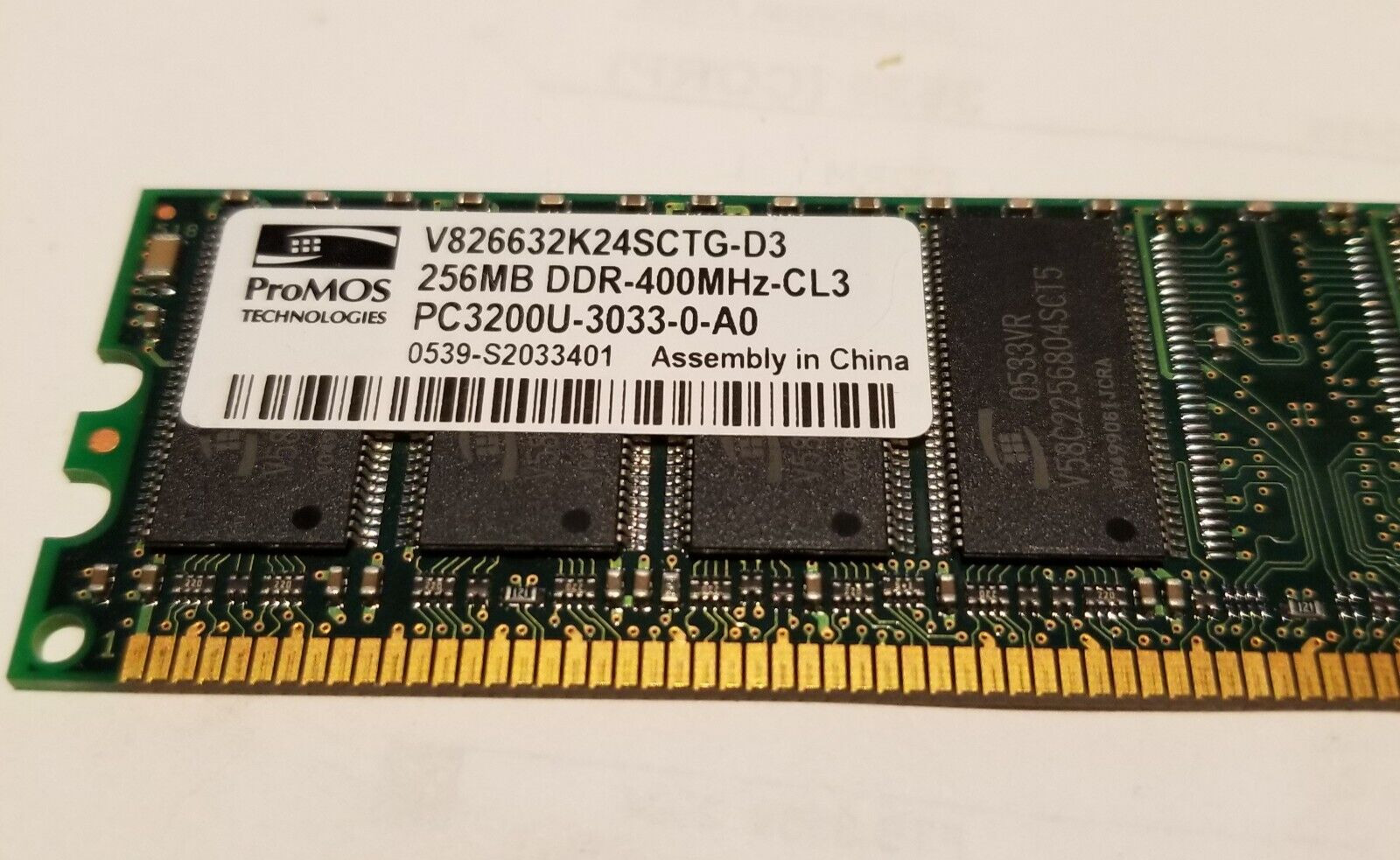 ProMOS Technologies 256MB DDR-400MHz-CL3 P3200U-3033-0-A0