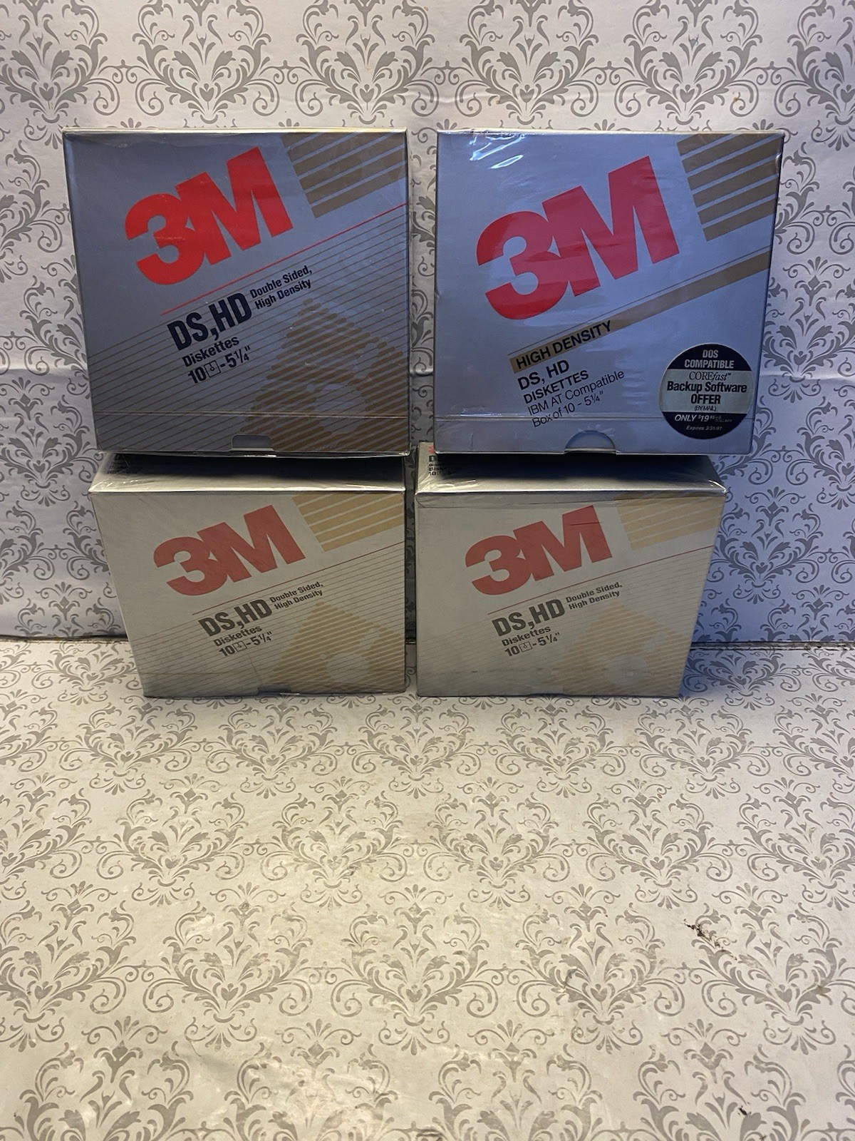 40x (4 packs) 3M Computer 5.25" 5 1/4” DS,HD Diskettes Factory Sealed NOS