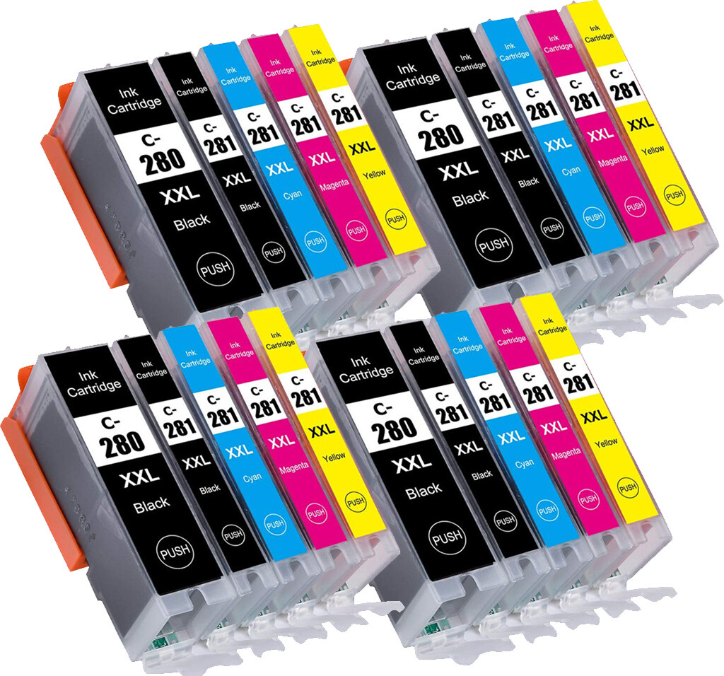 20PK Replacement Ink for Canon PGI-280XXL CLI-281XXL TR7520 TS6120 TS6220 TS6320