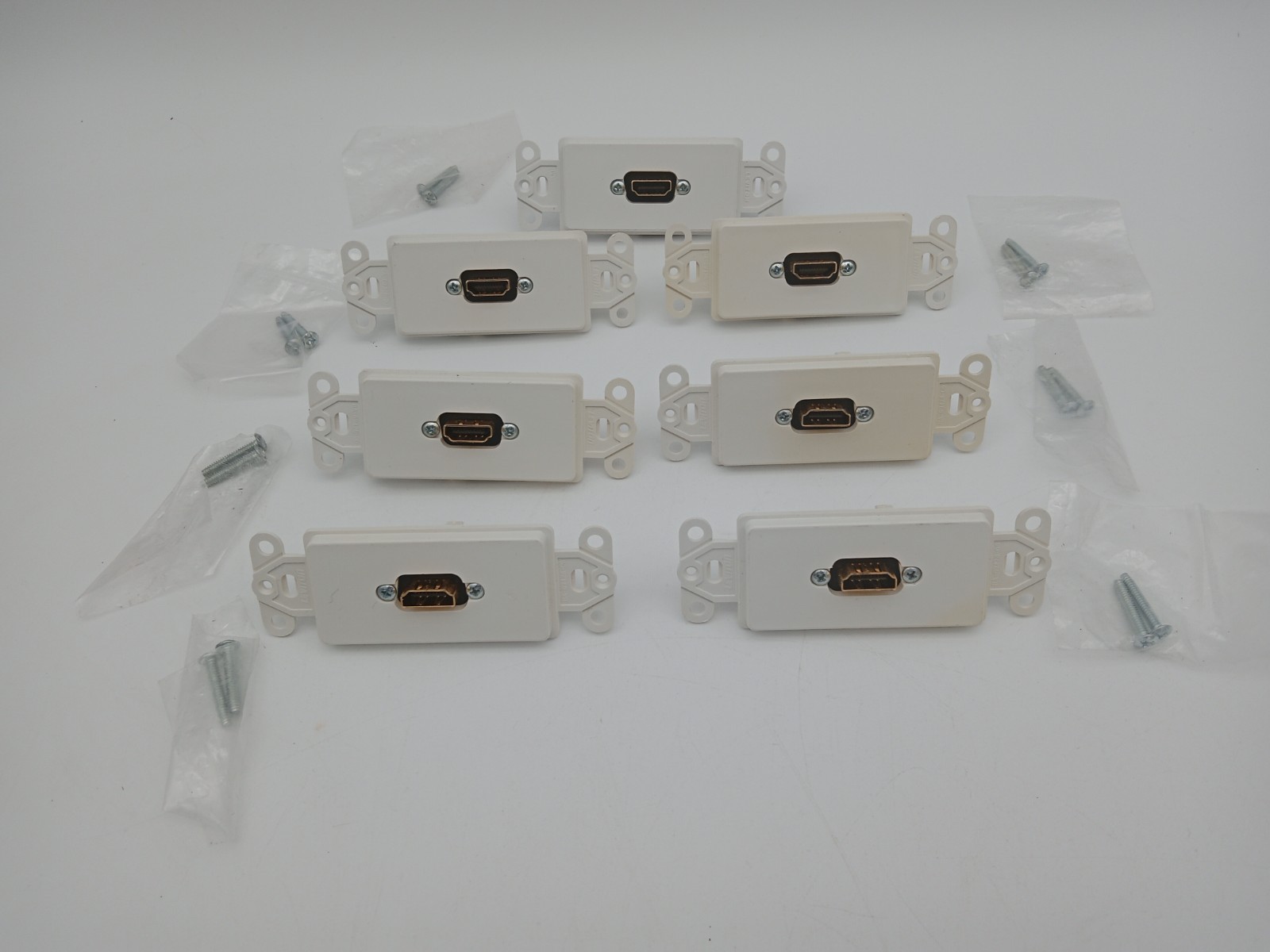 (7) Leviton Decora Insert HDMI Feedthrough, 41647-W, White