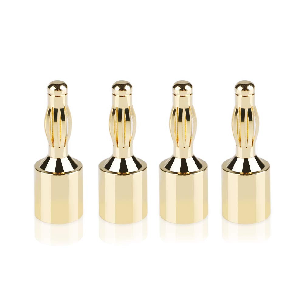 SKW Convertible Connector Gold Plated Speaker Banana Plugs 2 Banana,