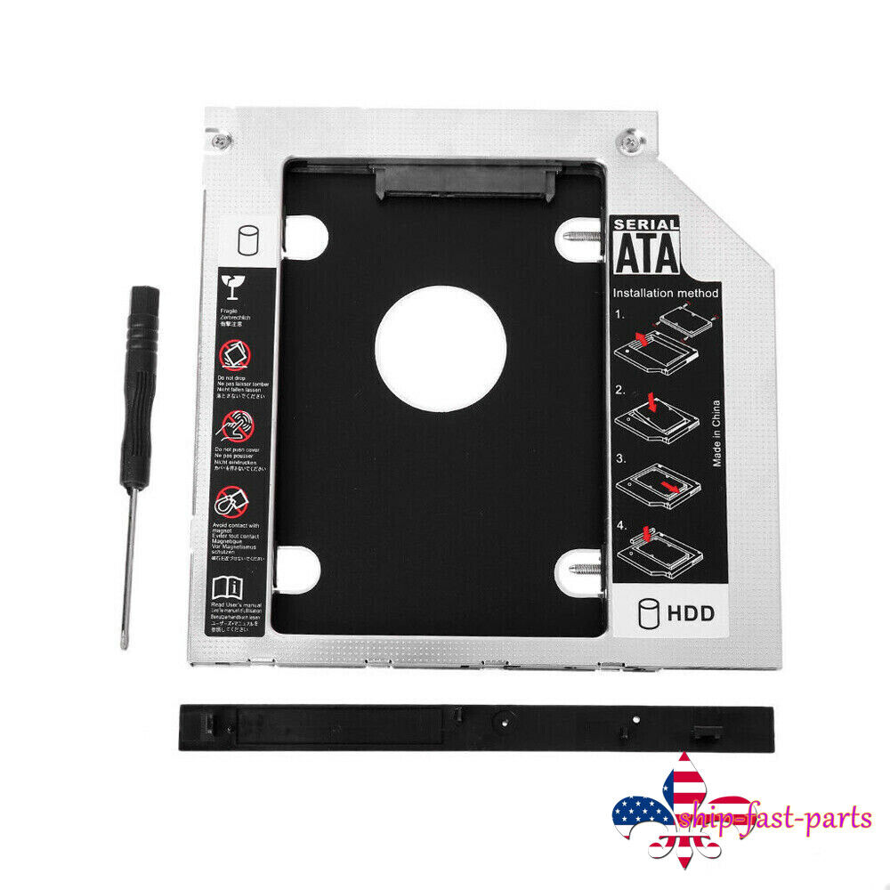 Universal 12.7mm SATA to SATA CD/DVD HDD Caddy Hard Drive Adapter For Laptop