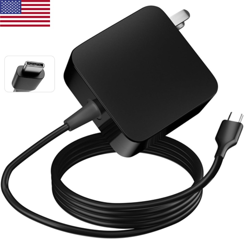65W USB-C Charger Compatible with Microsoft Surface Pro 11 10 9 8 Type C Adapter