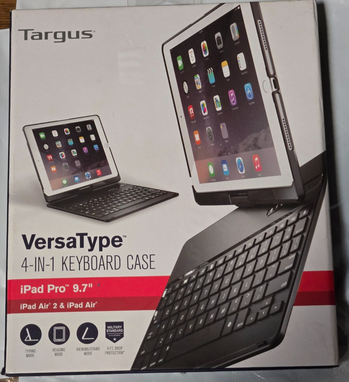 Targus VersaType 4-IN-1 Keyboard Case for iPad Air, iPad Air 2 9.7 Inch iPad Pro