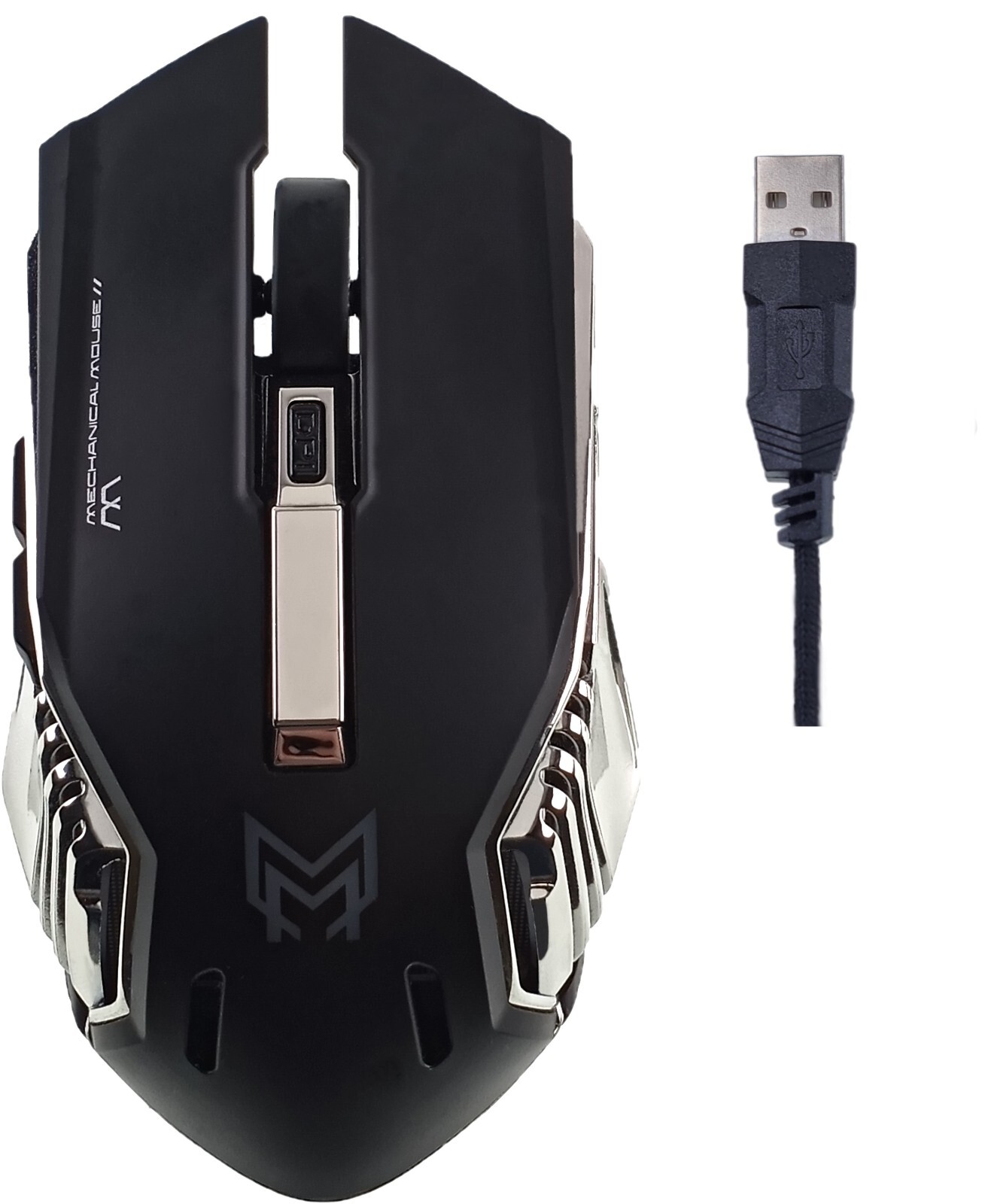 Gaming Mouse Mechanical GM88A Wired RGB Flowing Backlit light - Black