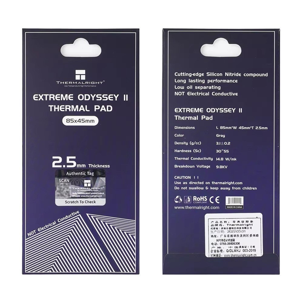 Thermalright Odyssey II Thermal Pad 14.8W/mK 85x45mm GPU CPU Chip Cooling