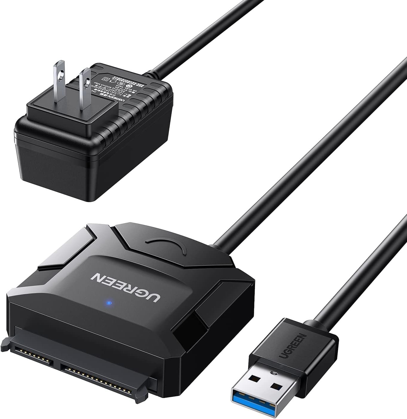 UGREEN SATA to USB 3.0 Adapter Cable for 3.5 2.5 Inch SSD/HDD Hard Black 
