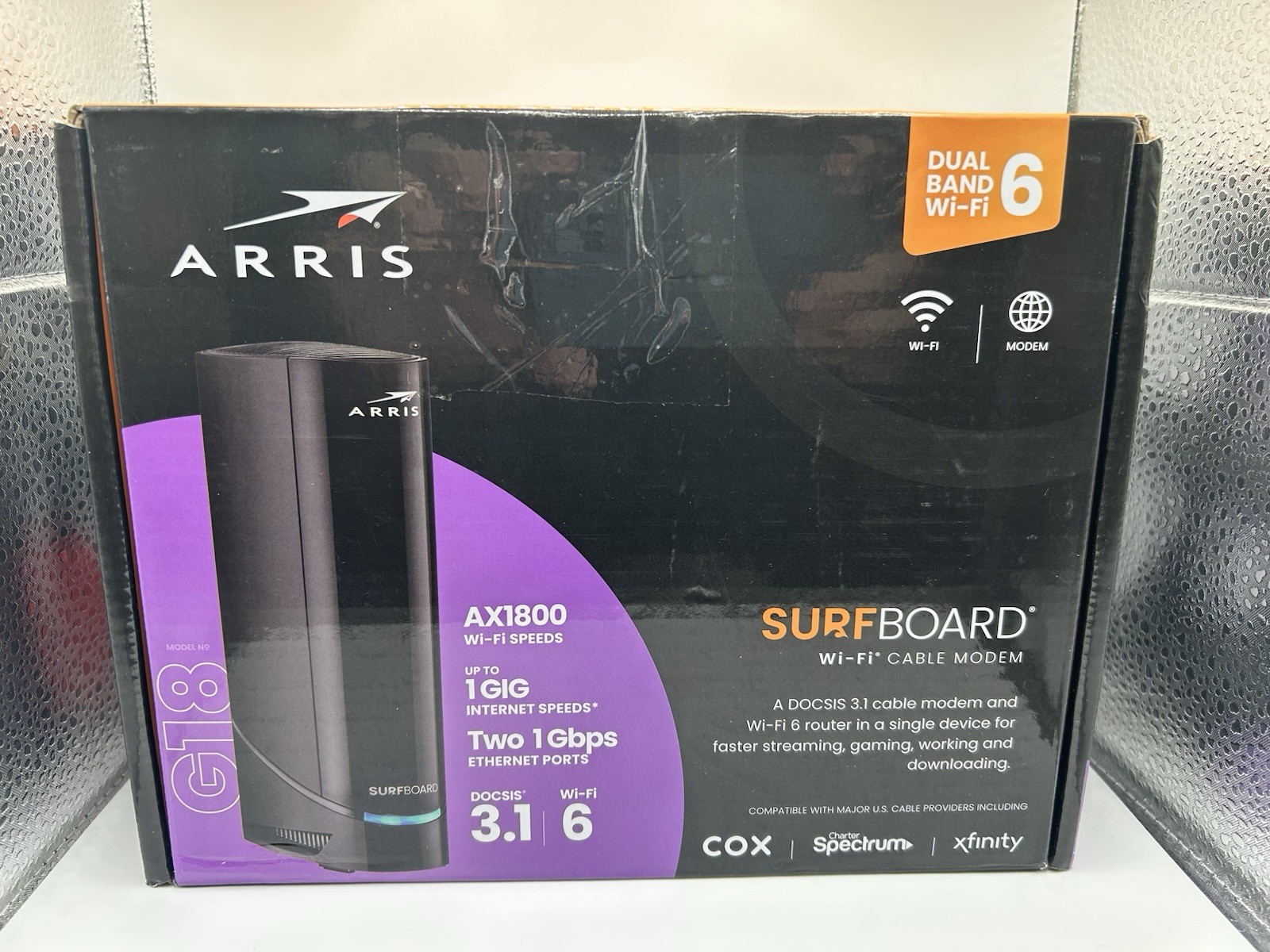 ARRIS Surfboard G18 Dual Band Wi-Fi 6 Cable Modem AX1800 *No Manual*