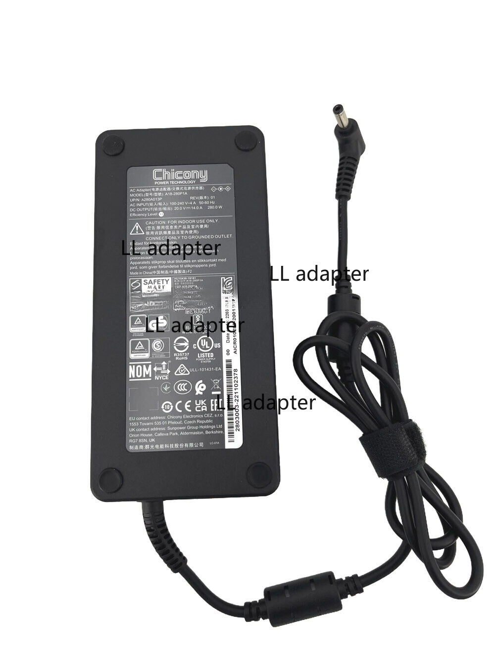 Original 20V 14A 280W A18-280P1A AC Adapter Charger MSI GIGABYTE AORUS 5.5*2.5mm