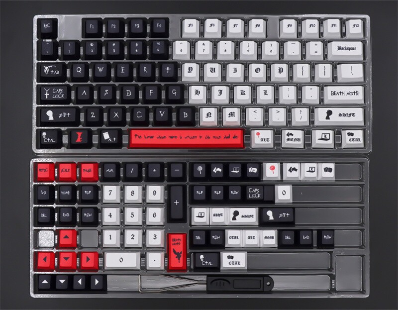 Death Note Keycaps Full Set 135 Keys Pbt For Cherry Mx Mechanical Keyboard Gift