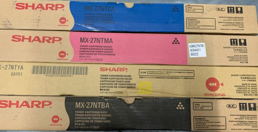 4PK  Genuine Sharp MX-2300N MX-2700N Color Toner MX-27NTBA MX-27NCA MX-27NTYA