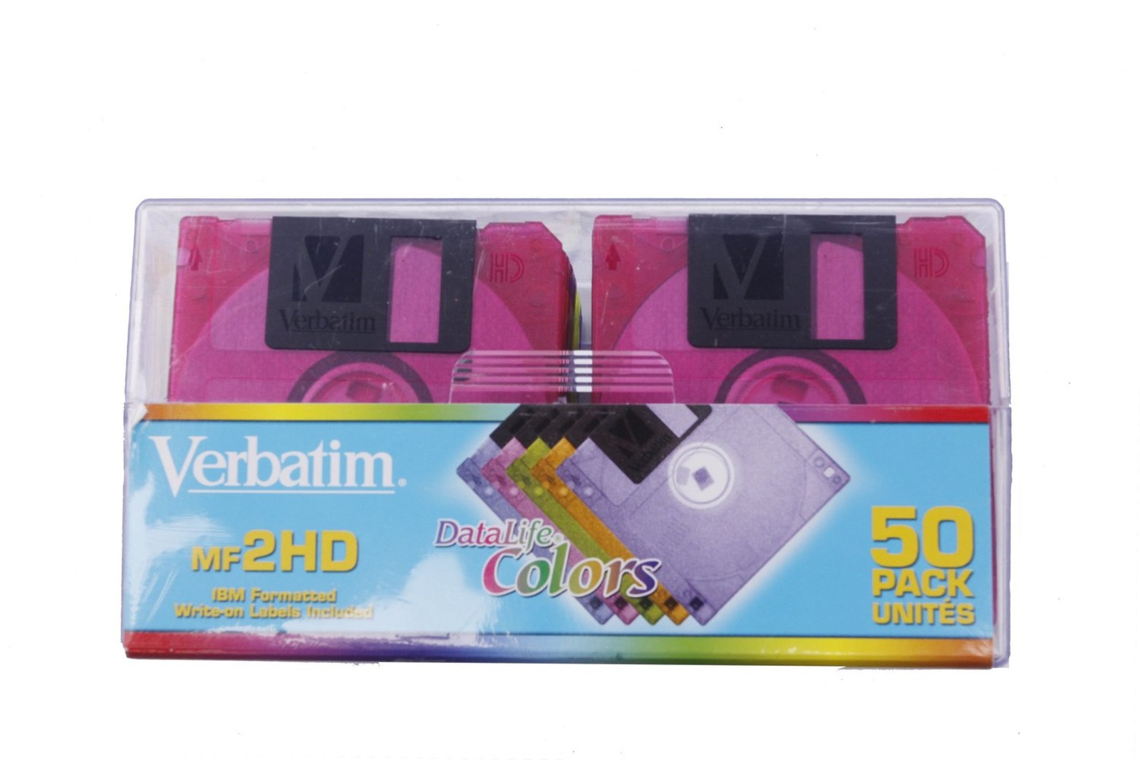 Verbatim DataLife Colors 3.5" 1.44 MB IBM Formatted HD Computer Disks 50 Pack