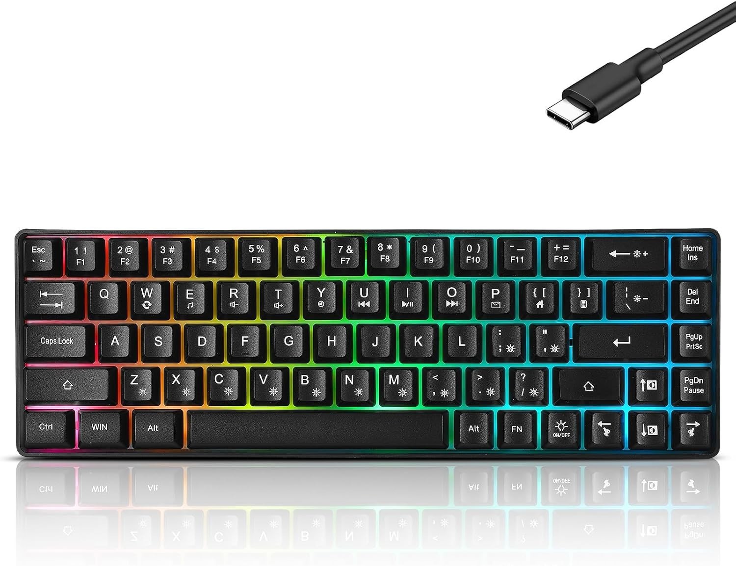 Guiheng D68 60% Wired RGB Gaming Keyboard & 3200 DPI Mouse Combo