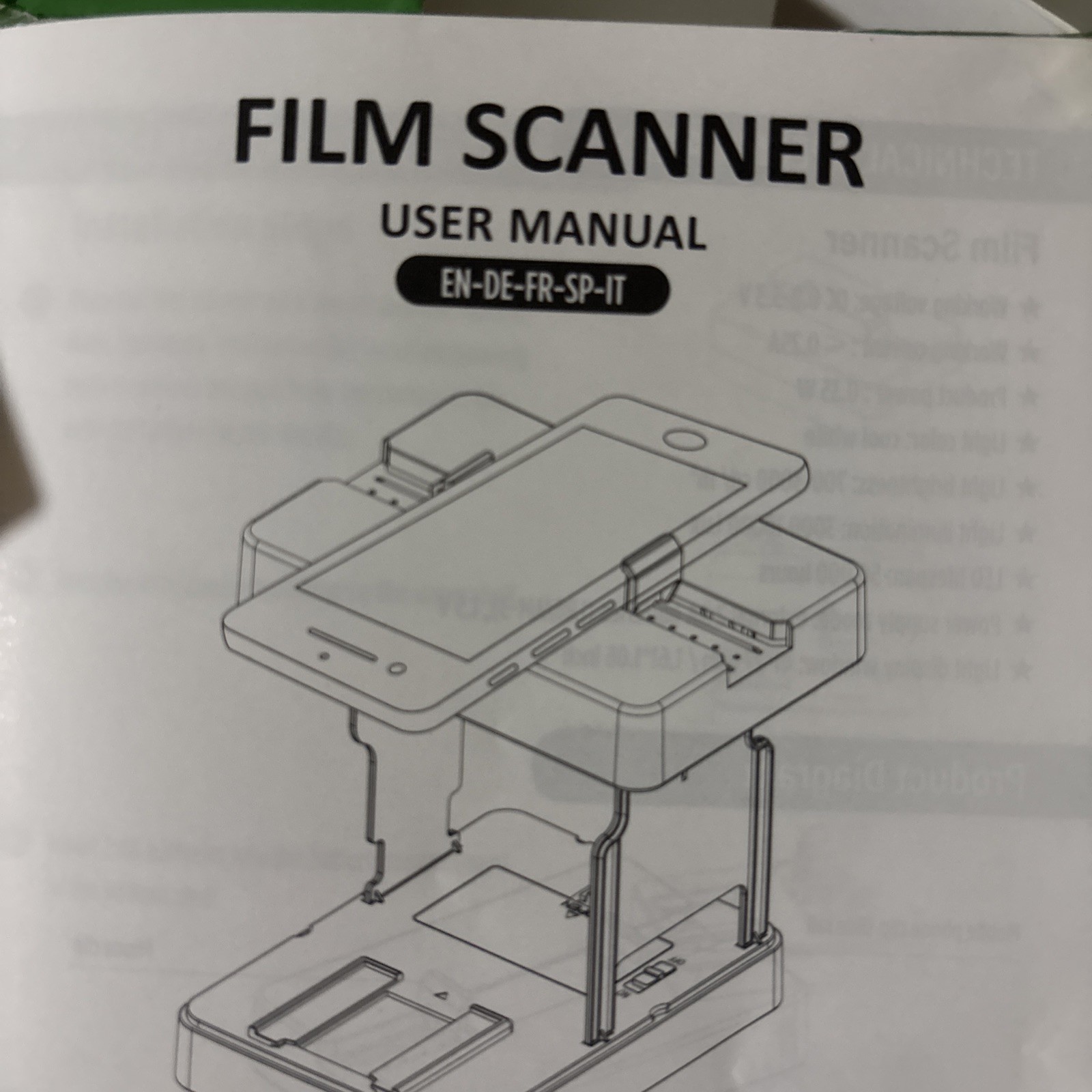 DigitConvert Film Scanner For Negatives and Slides Smartphone Compatible Viewer