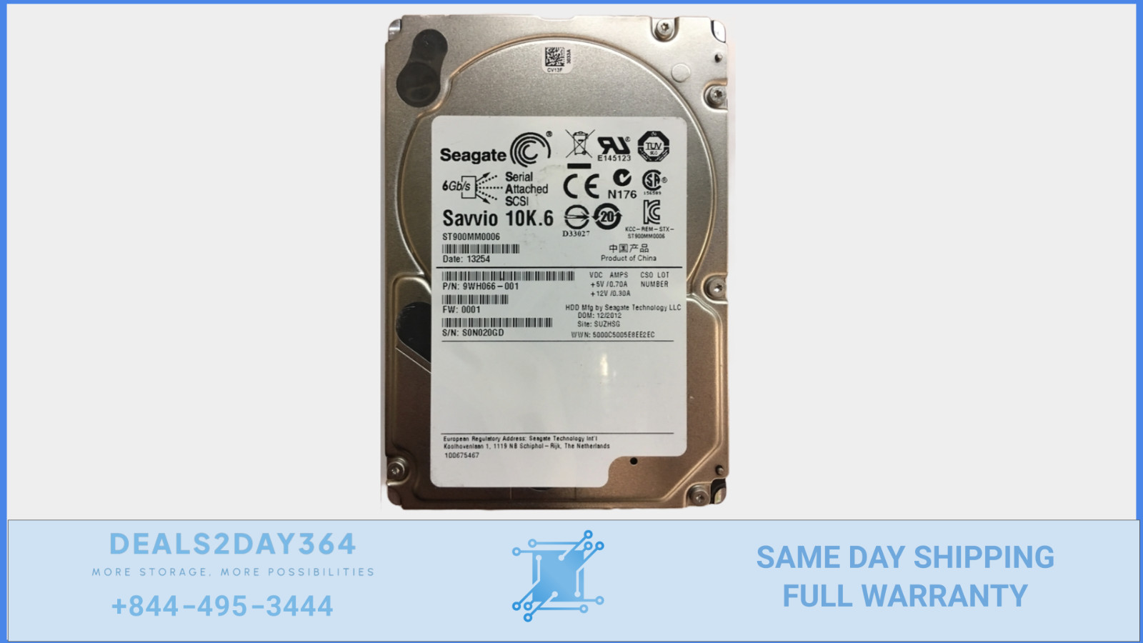 ST900MM0006 Seagate 900GB 10K RPM 6Gb/s 2.5" SAS HDD Hard Drive