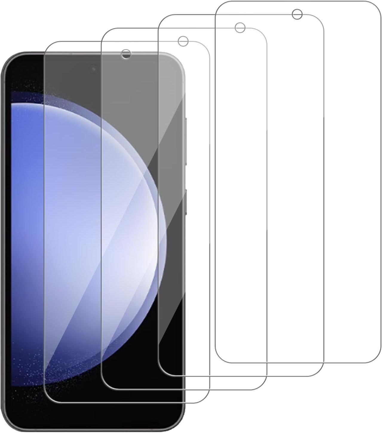 4 Pack Glass Screen Protector for Samsung Galaxy S23 FE - 9H Hardness, Scratch R