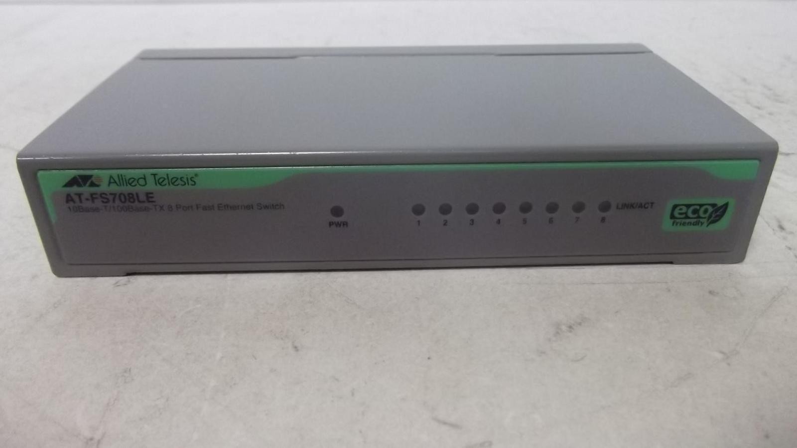 ALLIED TELESIS TELESYN FS708LE 8 PORT UNMANAGED 10/100 SWITCH AT-FS708LE NO PSU