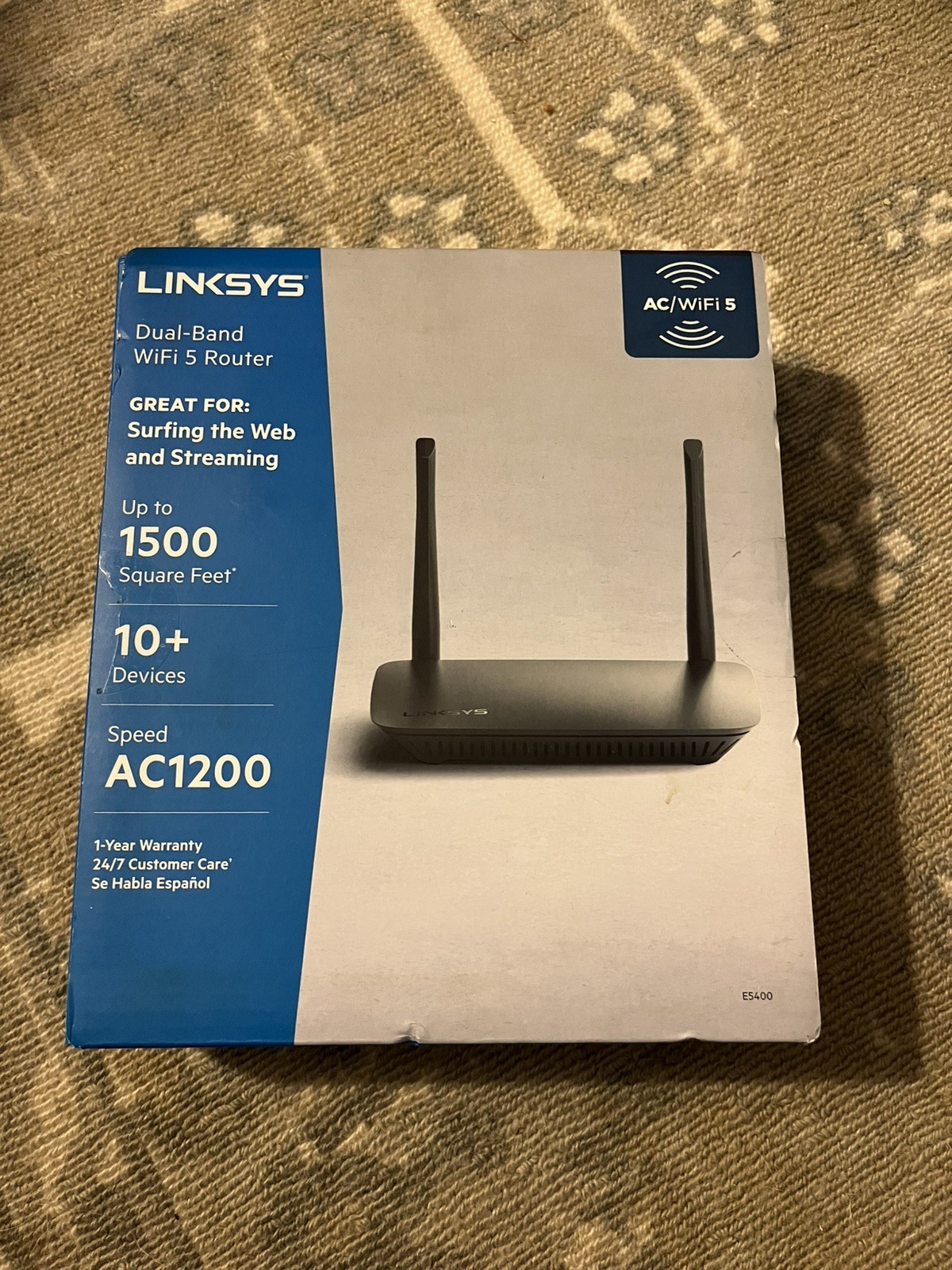 LINKSYS DUAL-BAND DUAL BAND WIFI 5 ROUTER E5400 AC1200 WI-FI INTERNET NEW SEALED