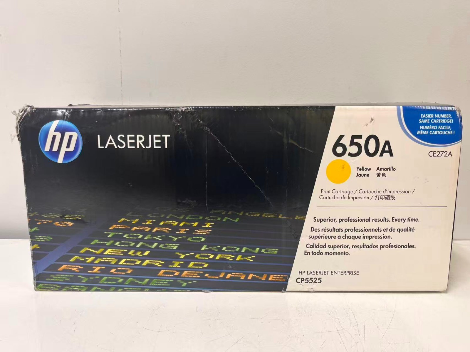 Genuine HP 650A CE272A OEM LaserJet Toner Cartridge YELLOW New SEALED