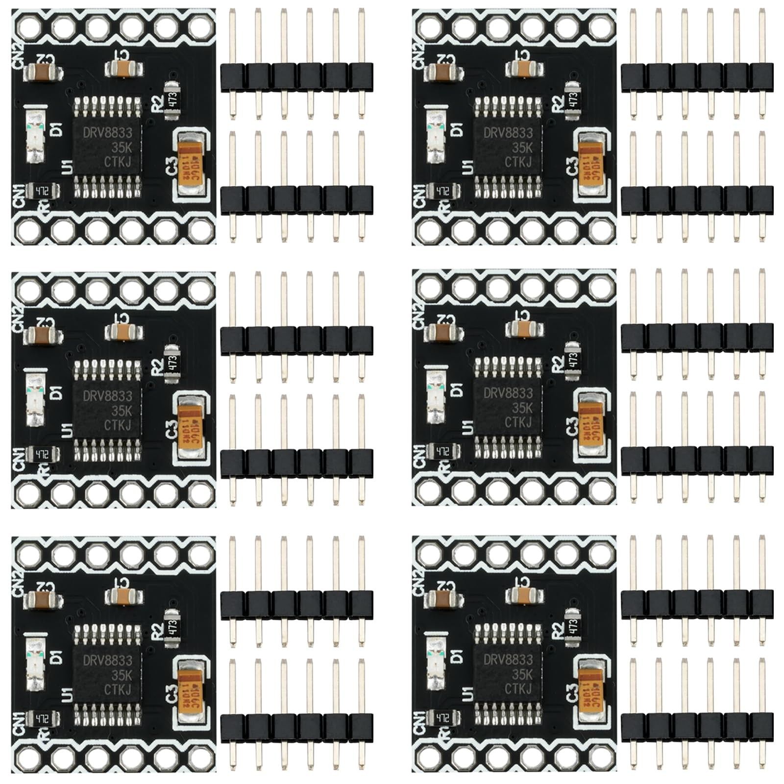 WWZMDiB 6Pcs DRV8833 DC Motor Driver Controller Board 1.5A Dual H Bridge