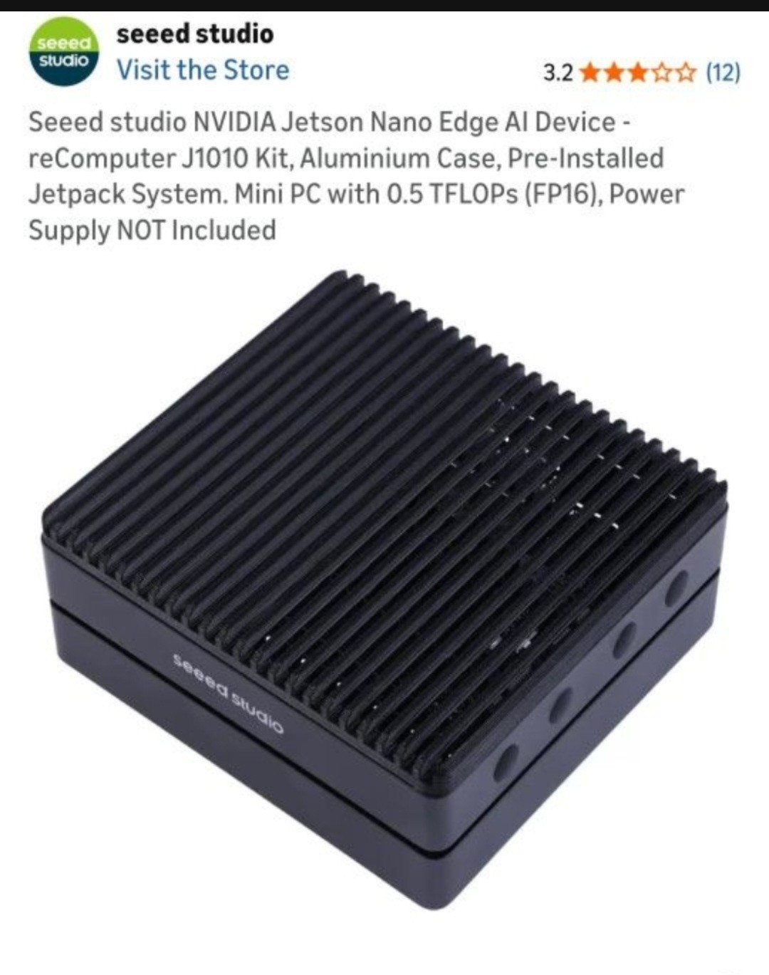 Seeed studio NVIDIA Jetson Nano Edge AI Device - reComputer J1010 Kit, Aluminium