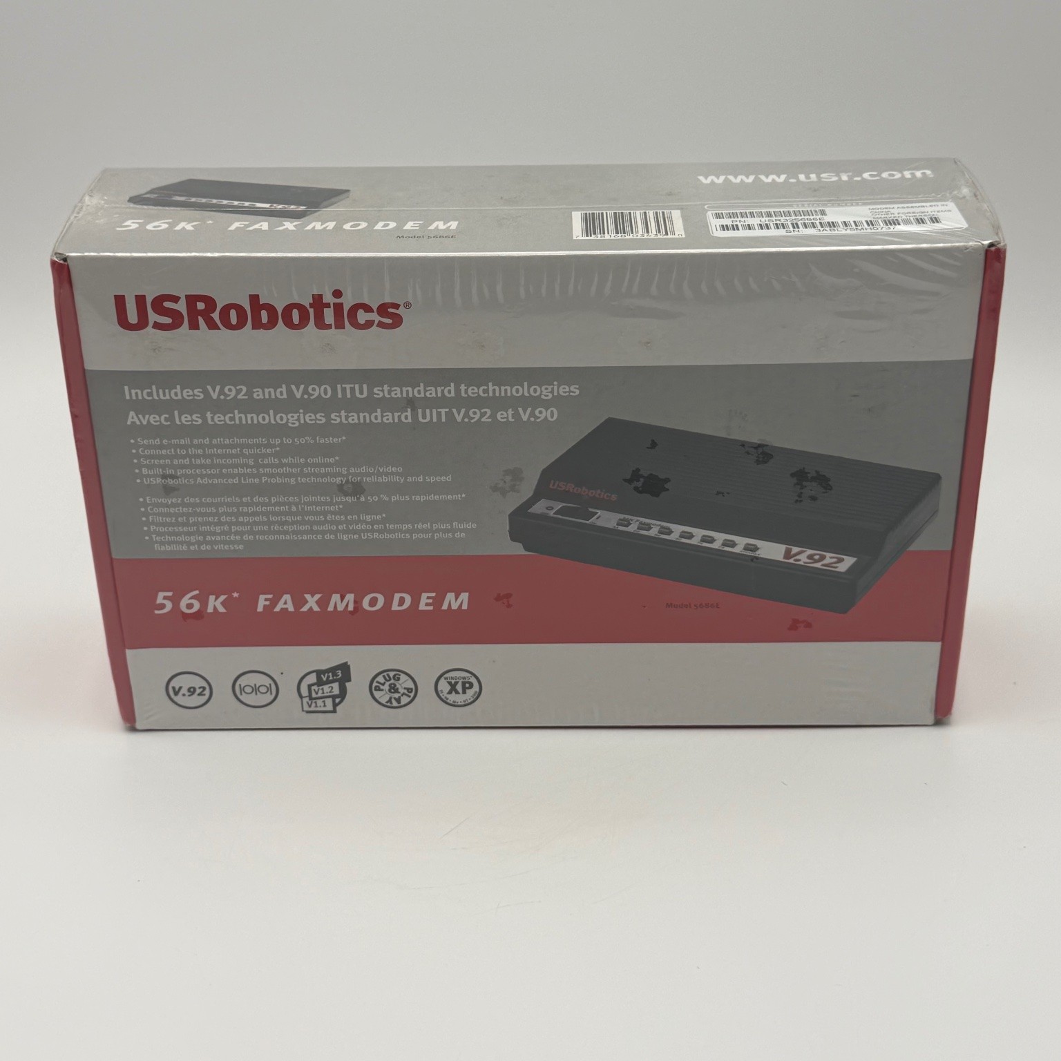 USRobotics 56K Faxmodem V.92 / V.90 External Dial-Up Modem Model 5686E New