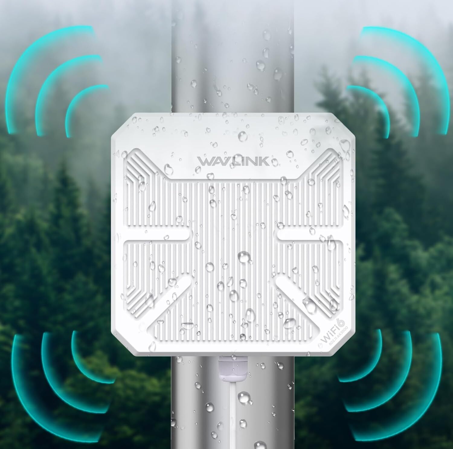 WiFi 6 Mesh Router AX3000 Dual Band Extender Outdoor IP67 Weatherproof Antennas
