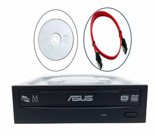 ASUS 24X Internal Desktop SATA CD DVD RW DL Burner Re-Writer Drive + Software