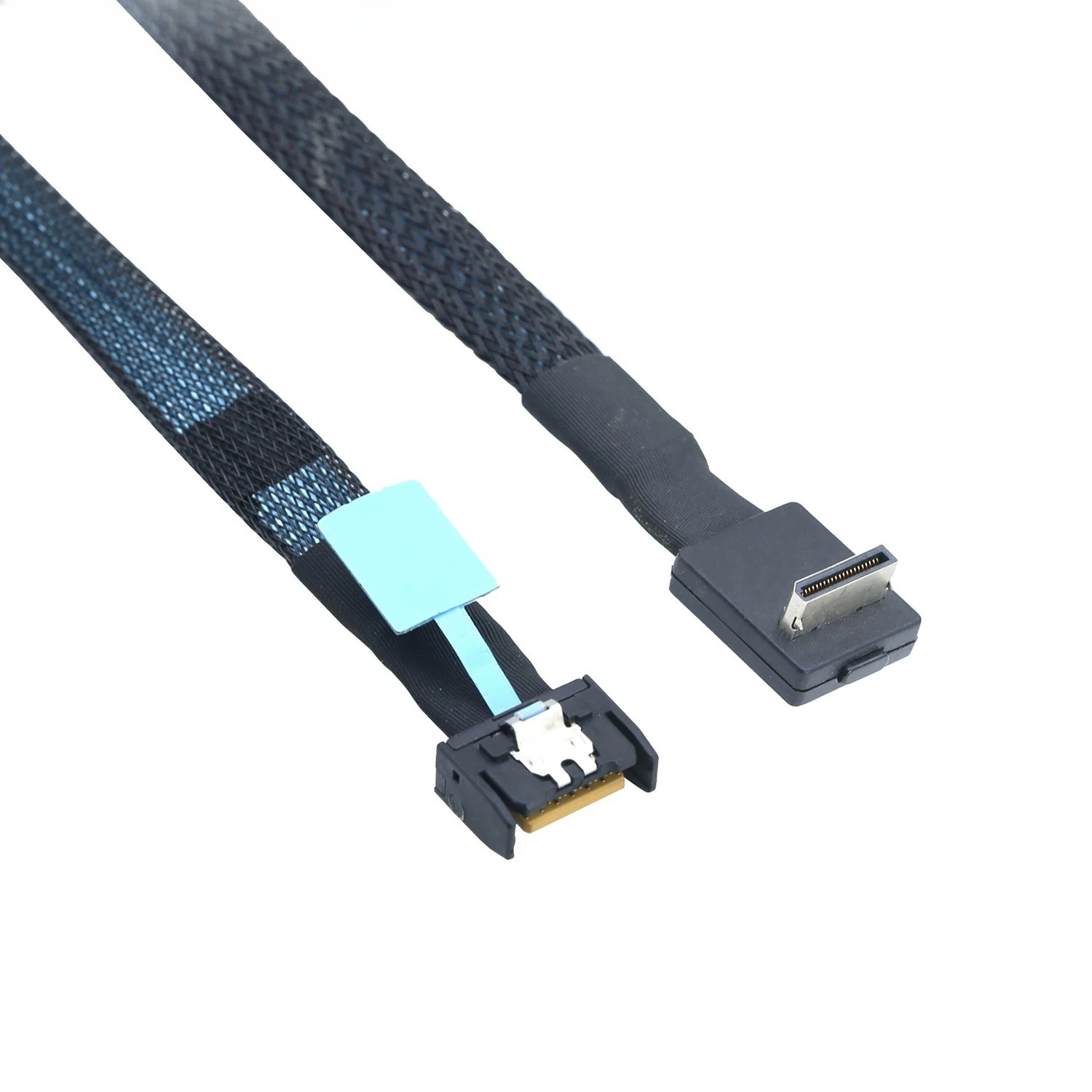 MCIO 4i 38P Gen5 PCIe Cable to 90° OCuLink SFF-8611 4i Internal Server Storage