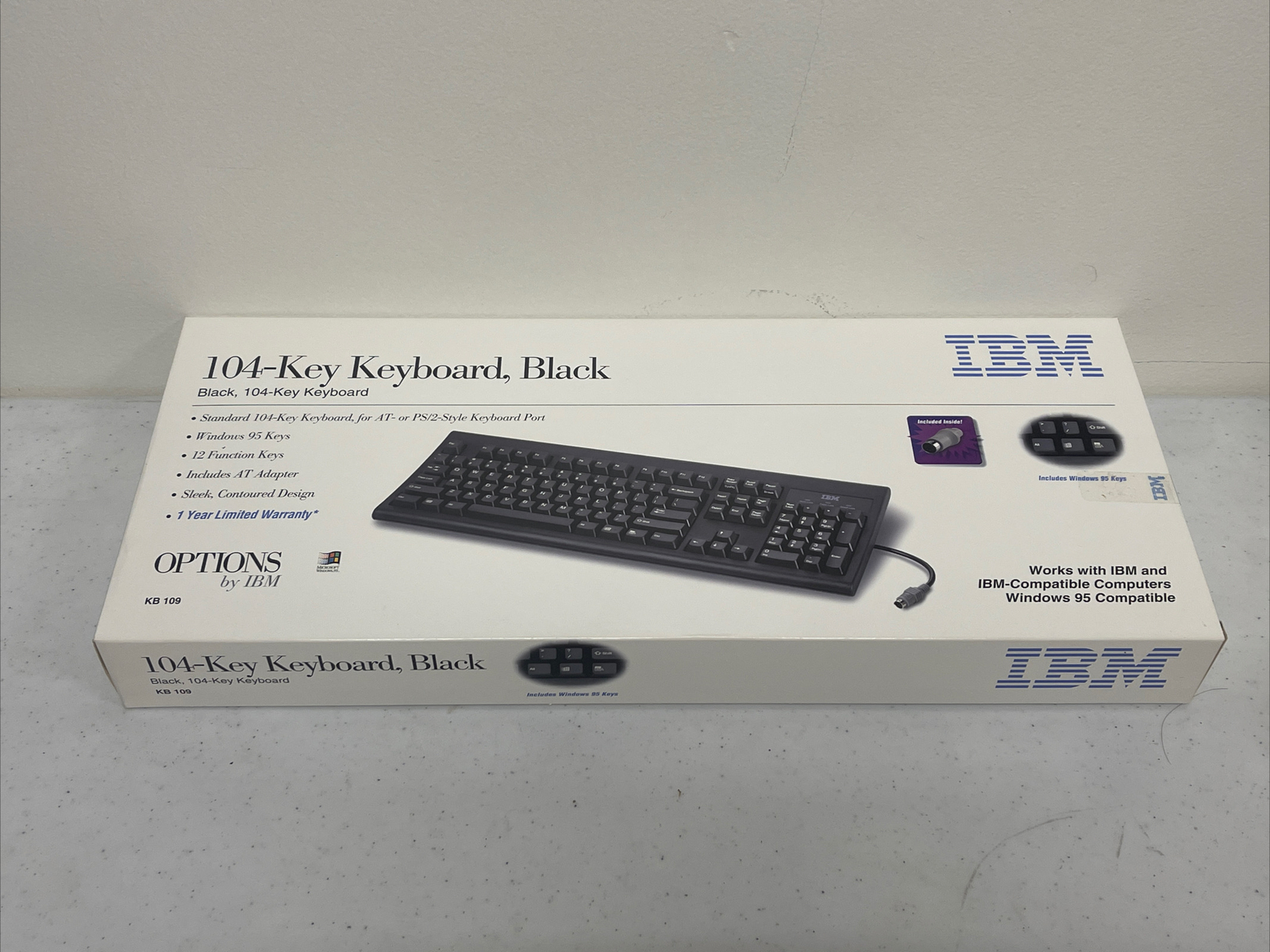 (x5) Lot of IBM PS/2 Membrane Keyboard 104-Key Black Spanish, Espanol 76H0110