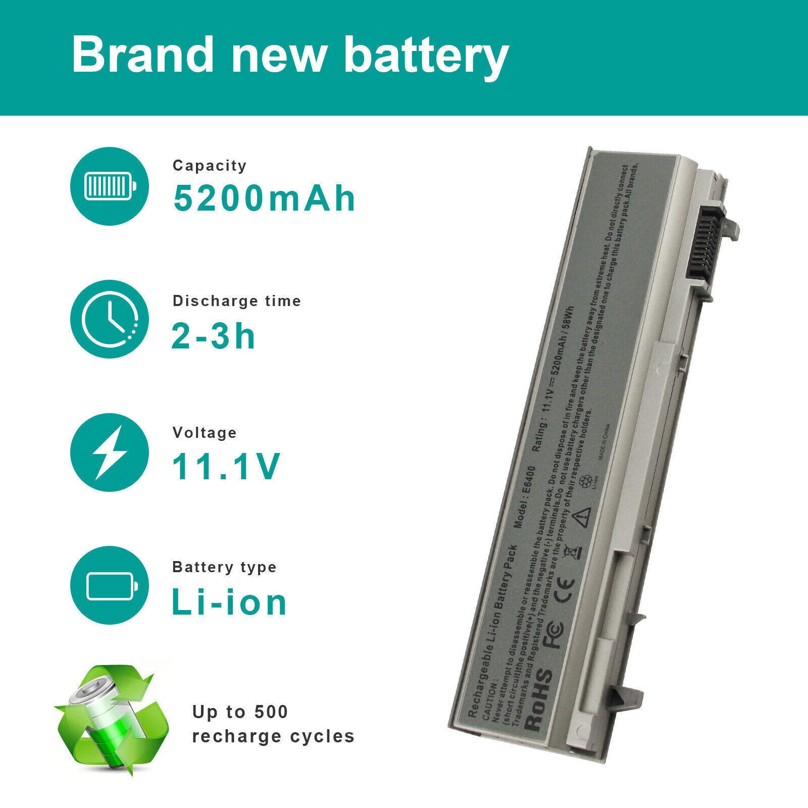 ✅Battery For Dell Latitude E6400 E6410 E6500 E6510 Precision M2400 W1193 PT434