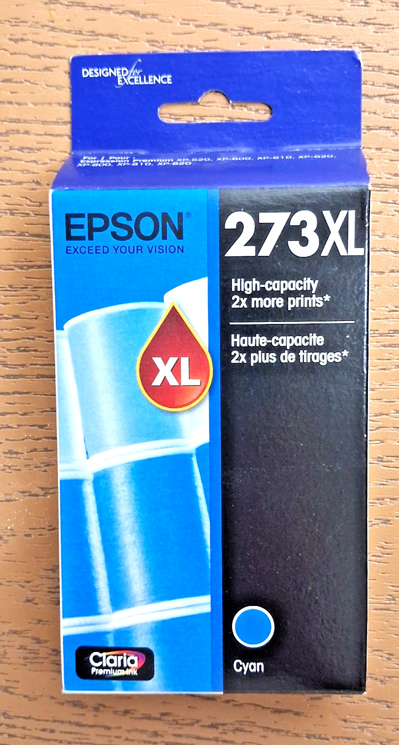 Genuine Epson 273XL Cyan Color Ink XP520 XP600 XP610 XP620 XP800 XP810  XP820