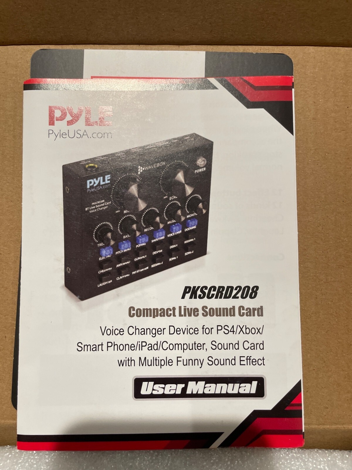 Pyle PKSCRD208 Compact Live Sound Card With Voice Changer, Multiple Sound Effect