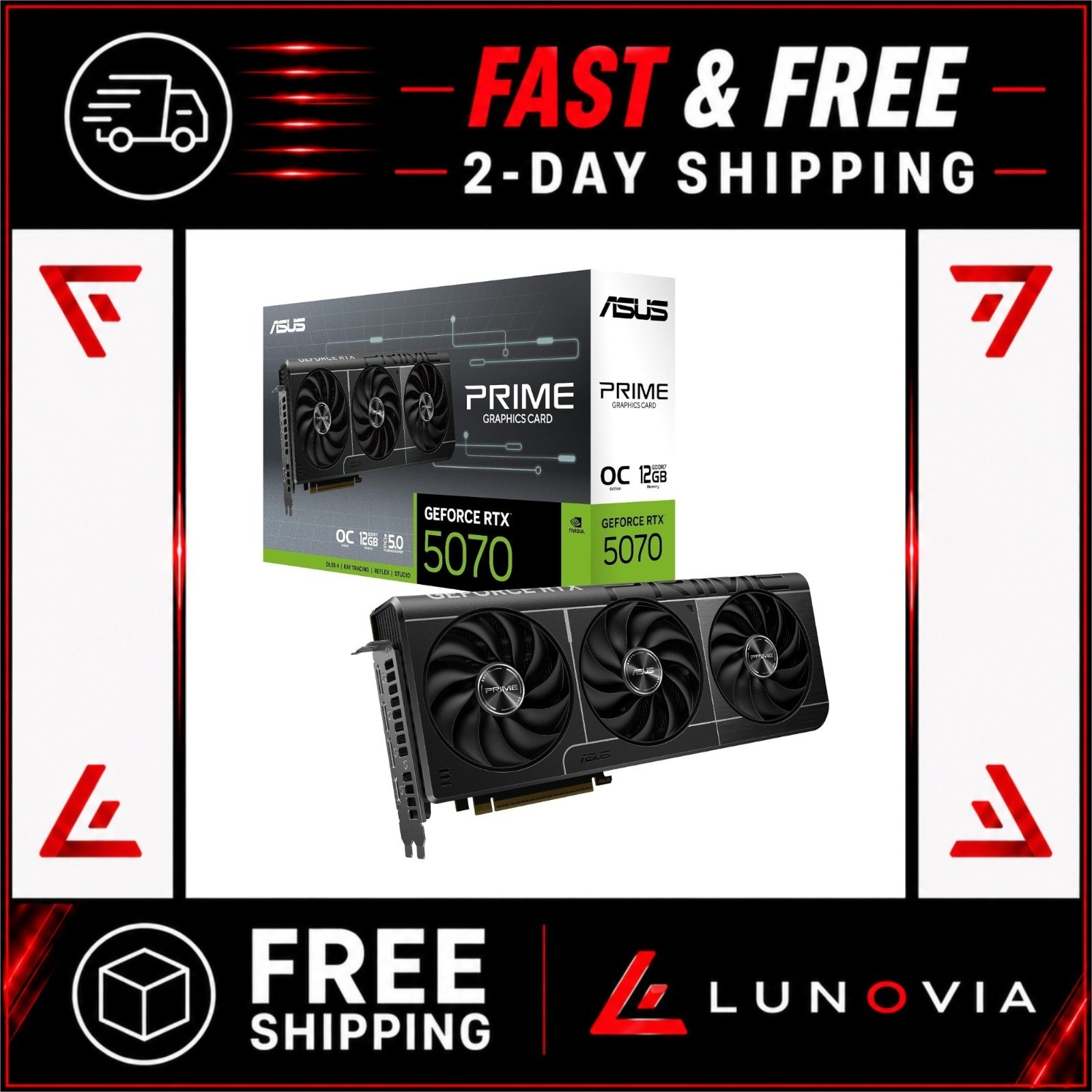 ASUS Prime NVIDIA GeForce RTX 5070 OC Edition 12GB GDDR7 SFF-Ready Graphics Card