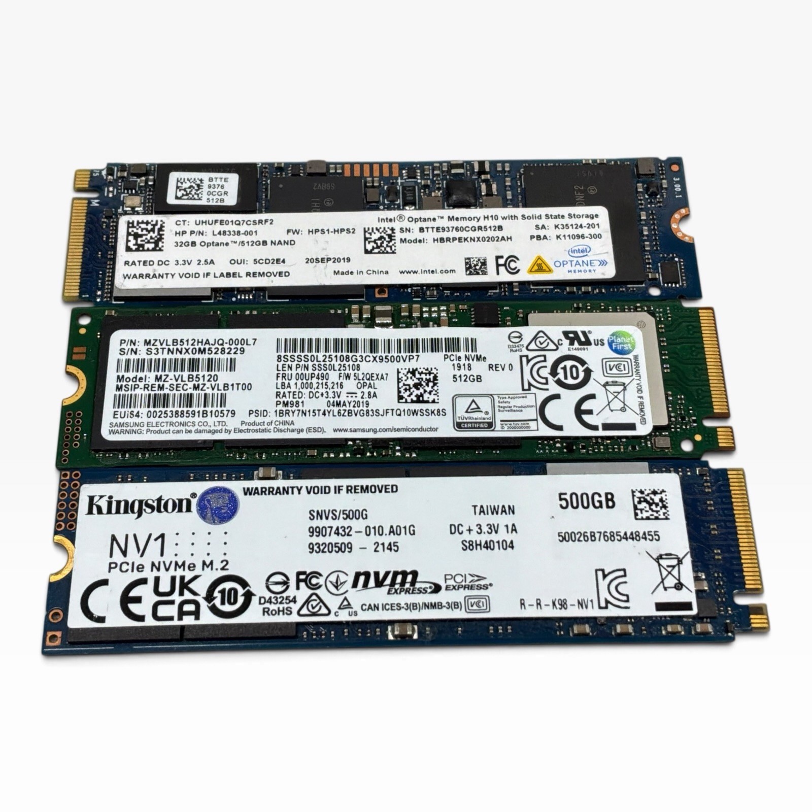 Lot of 3x 512GB SSD NVMe Solid State Drive MIXED BRAND MIXED MODEL GOOD HEALTH:)